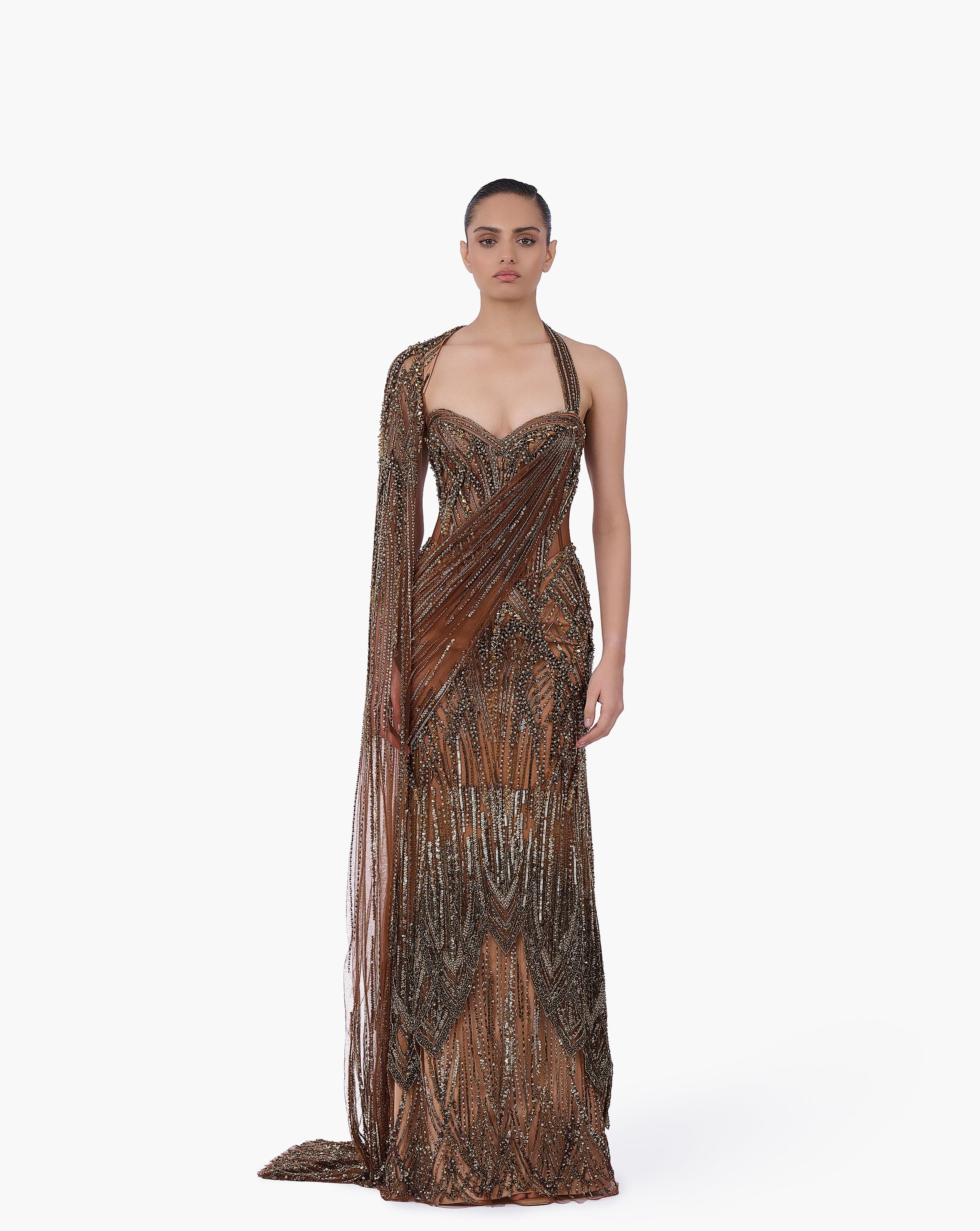 The Aurum Dominion Saree Gown