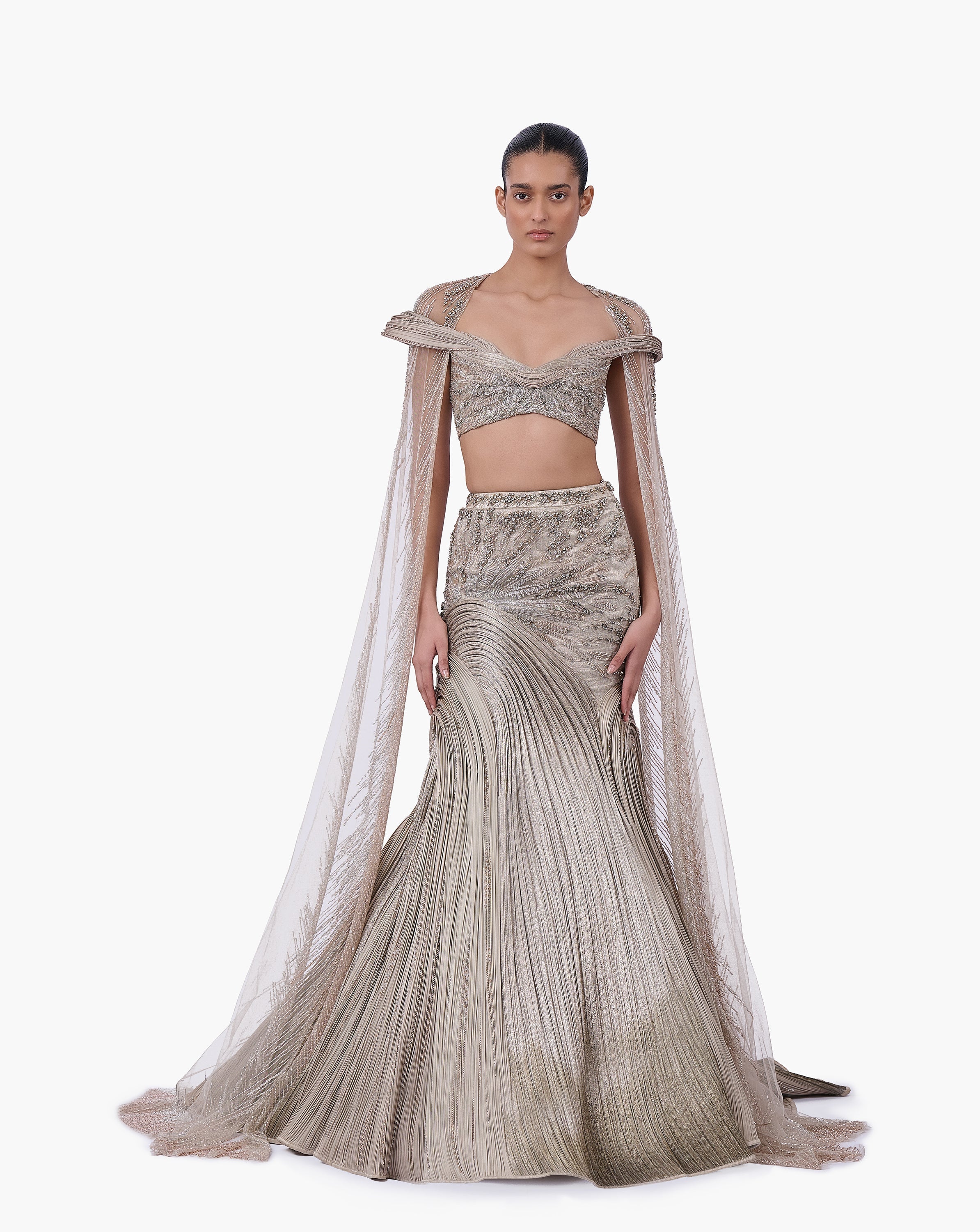 The Brocade Lehenga Set with Cape