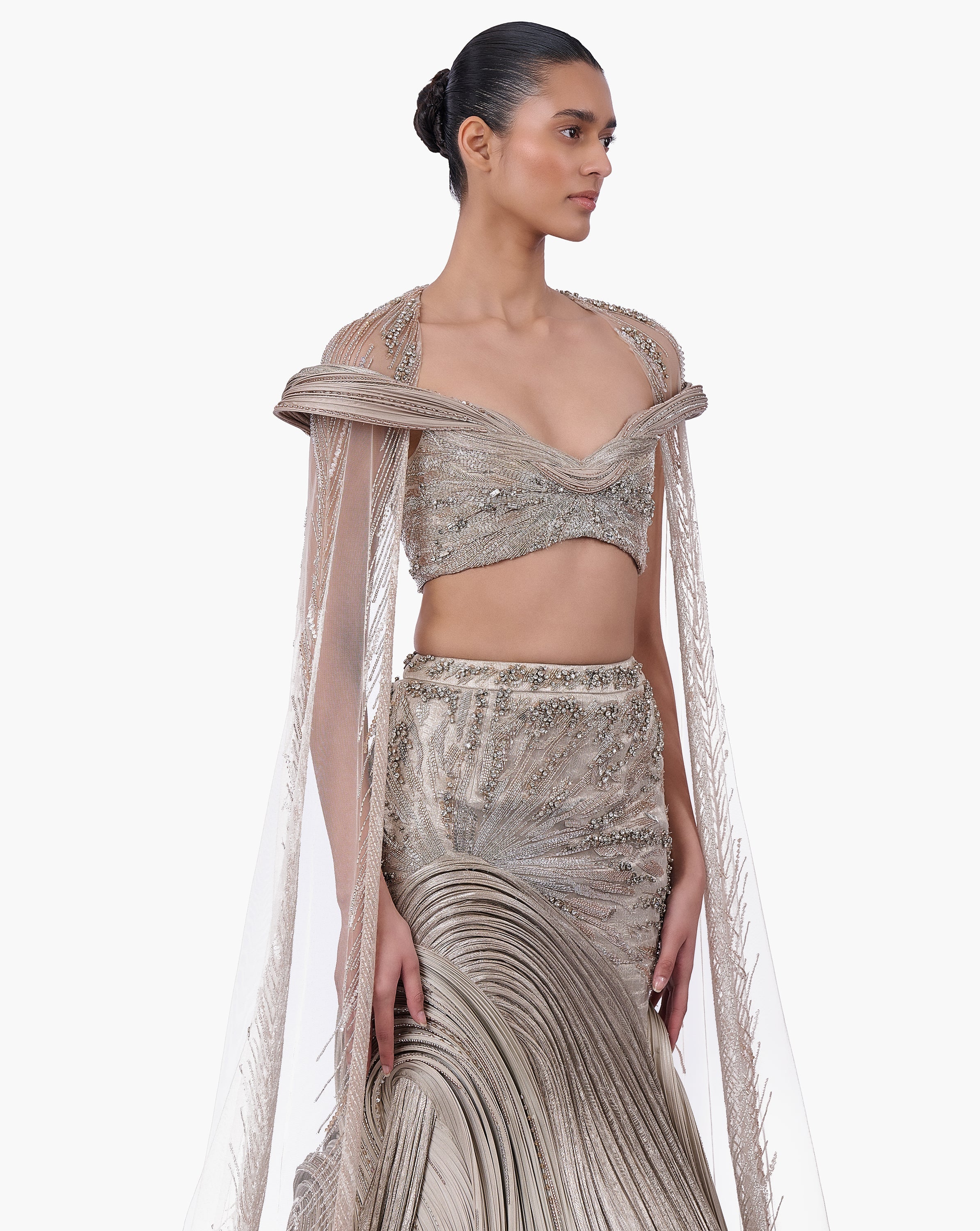 The Brocade Lehenga Set with Cape