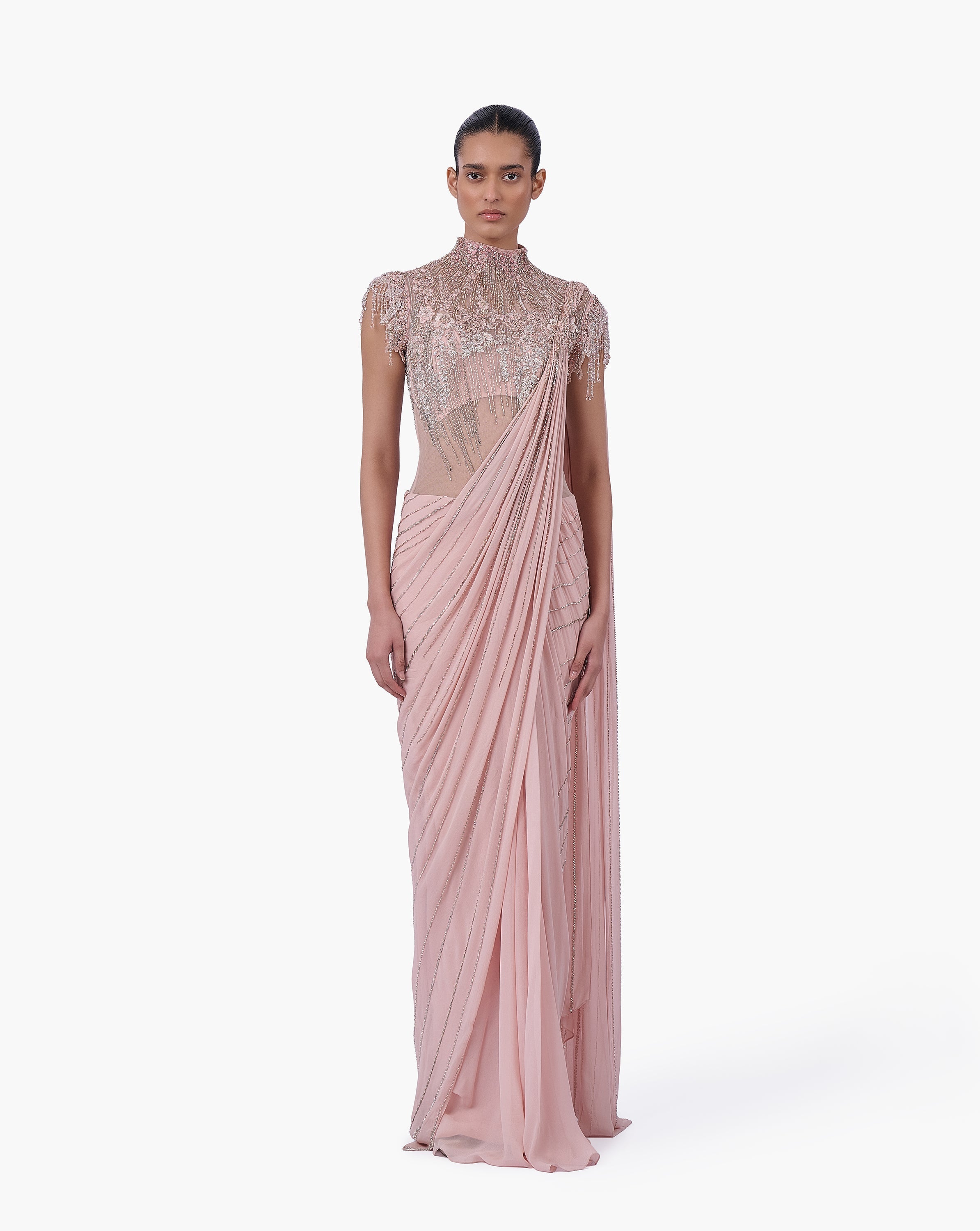 The Blush Sovereign Saree Gown