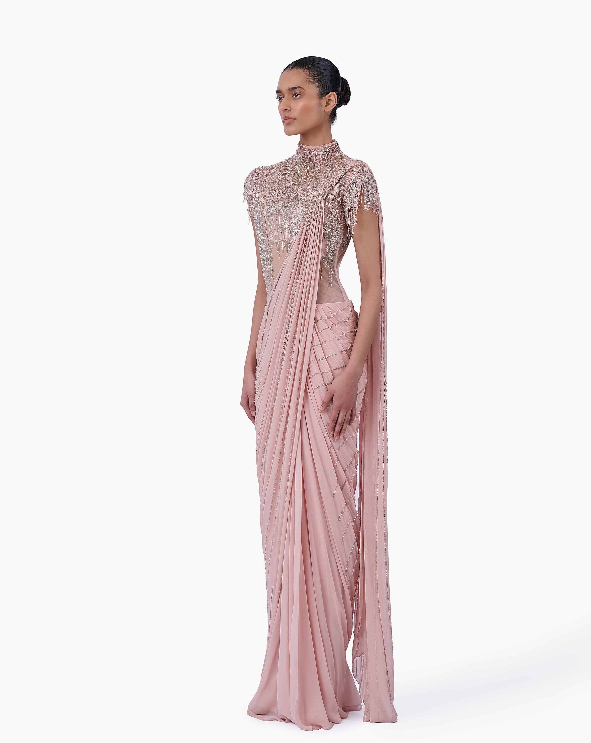 The Blush Sovereign Saree Gown