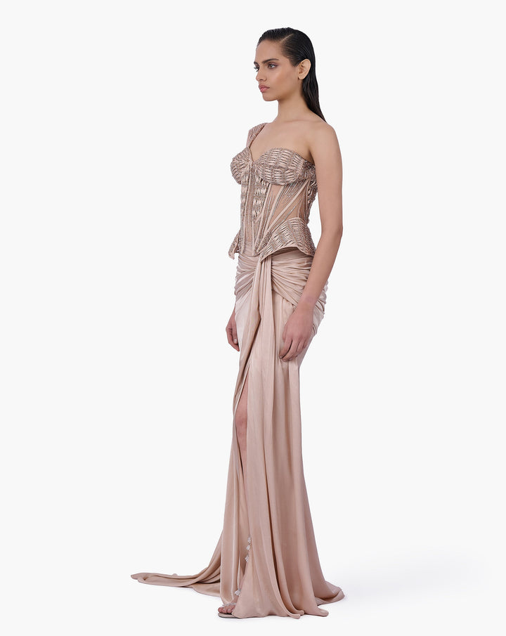 Woven Bodice Crystal Skirt