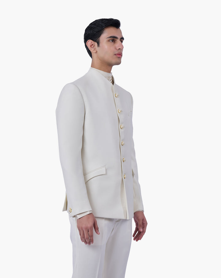 Ecru Stag Crest Bandhgala