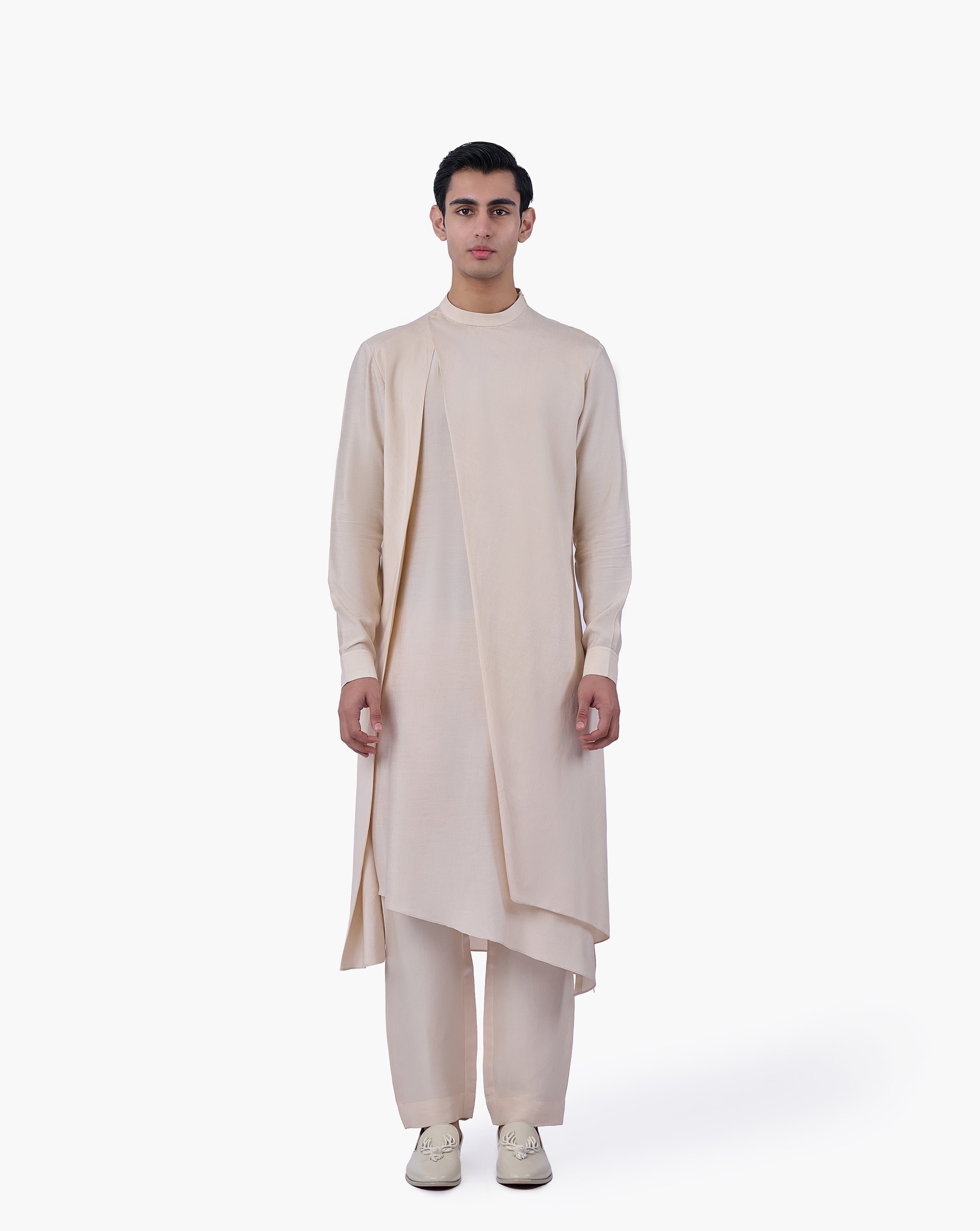 Champagne Drape Kurta Set