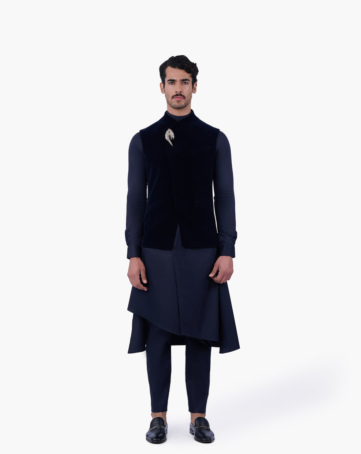 Midnight Velvet Eclipse Nehru Jacket