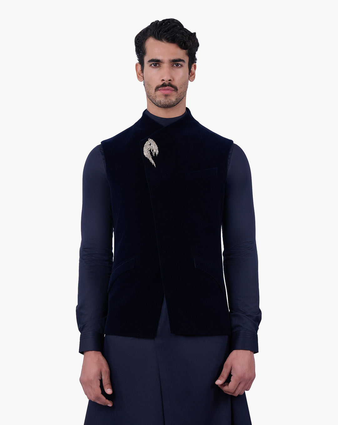 Midnight Velvet Eclipse Nehru Jacket