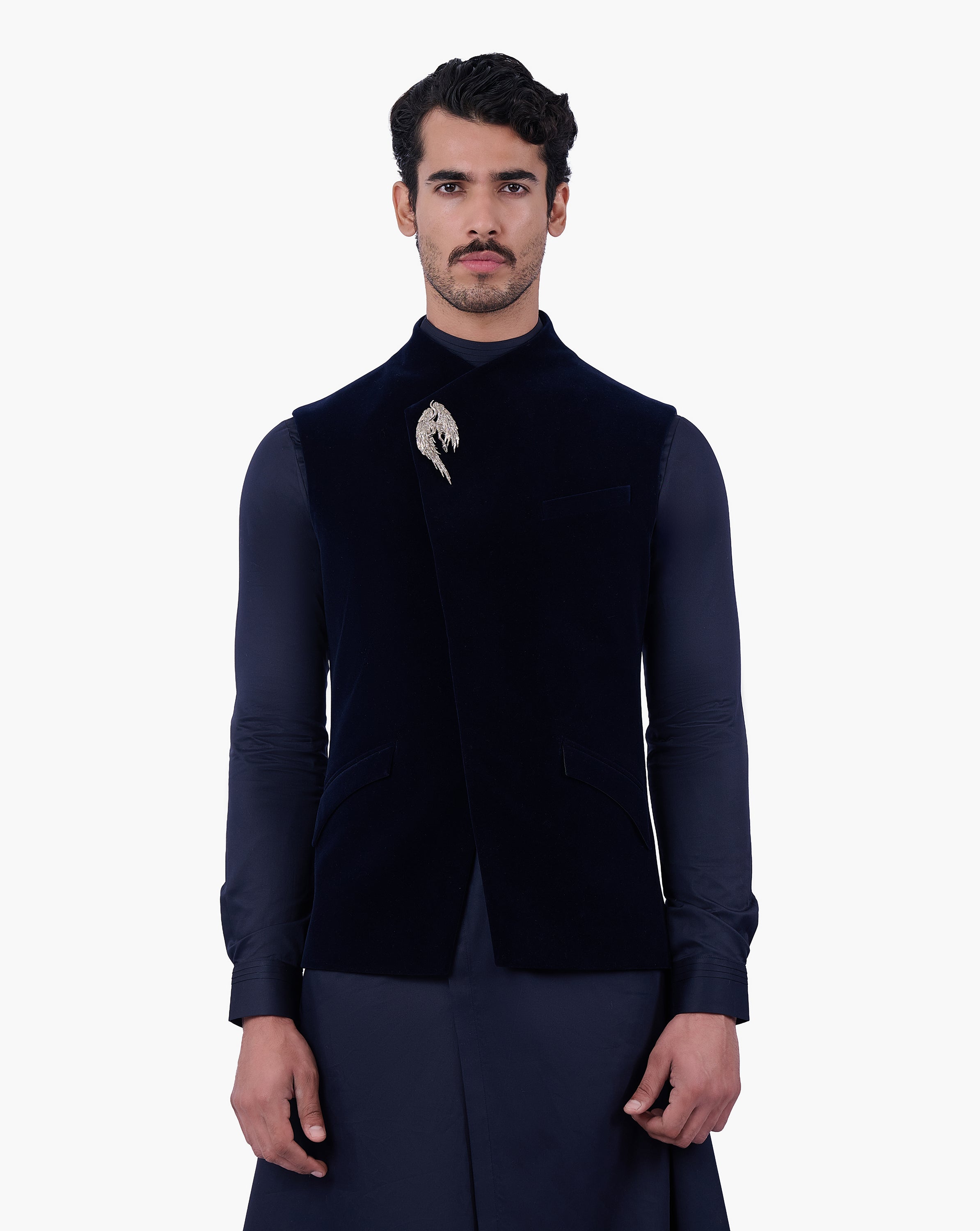 Midnight Velvet Eclipse Nehru Jacket
