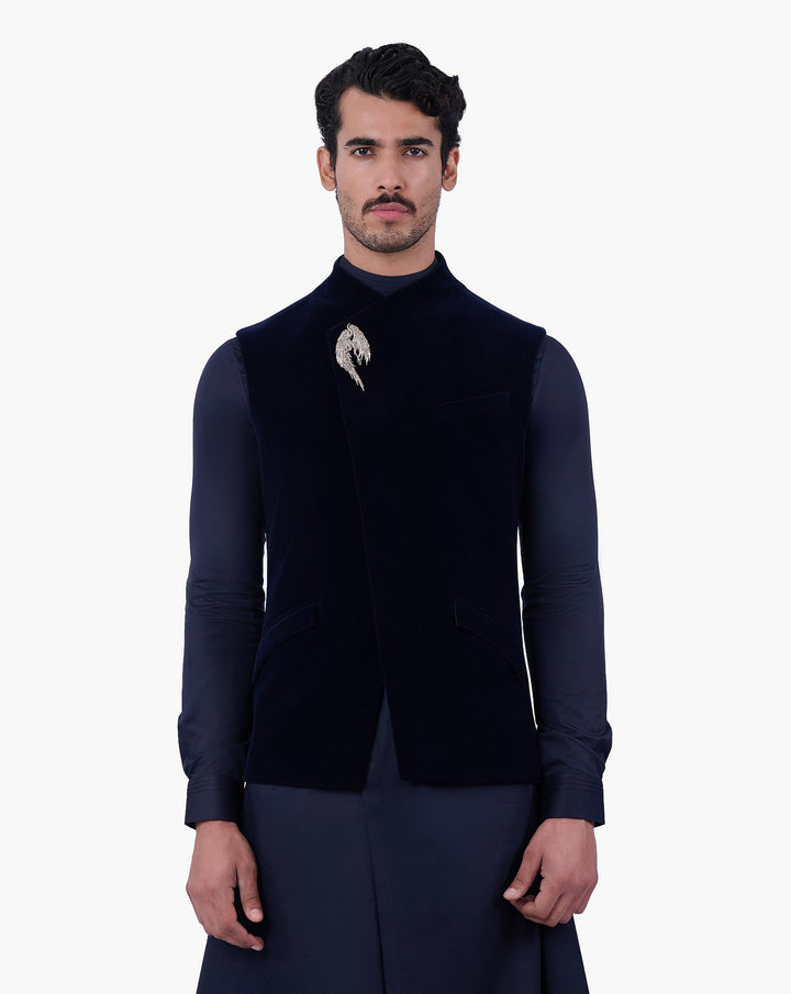 Midnight Velvet Eclipse Nehru Jacket