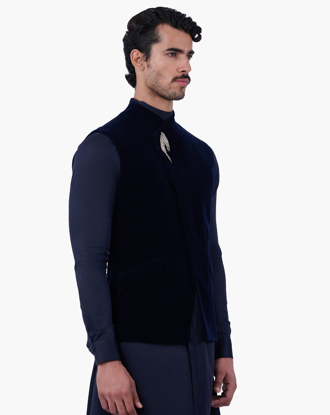 Midnight Velvet Eclipse Nehru Jacket