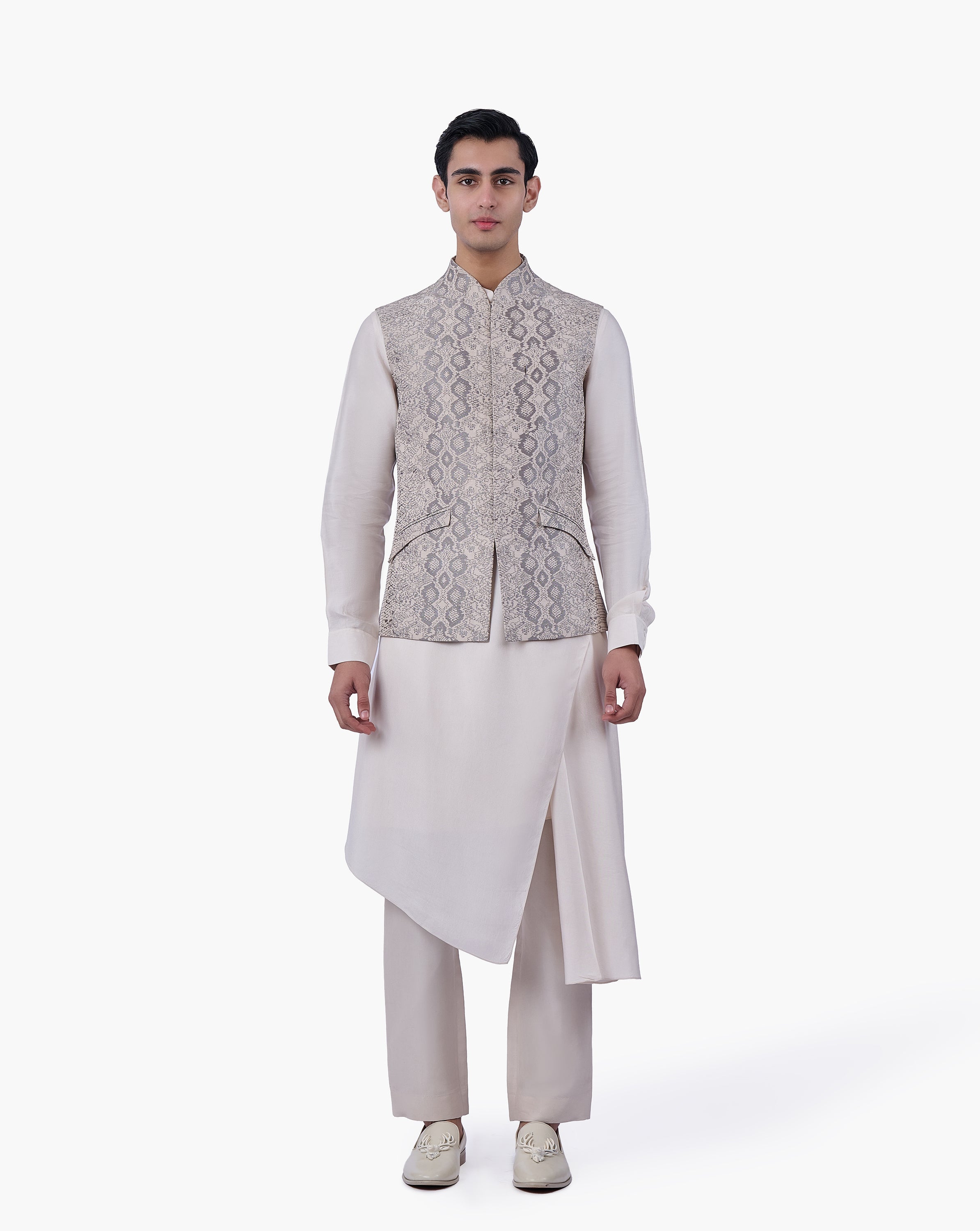 Silver Scale Nehru Jacket