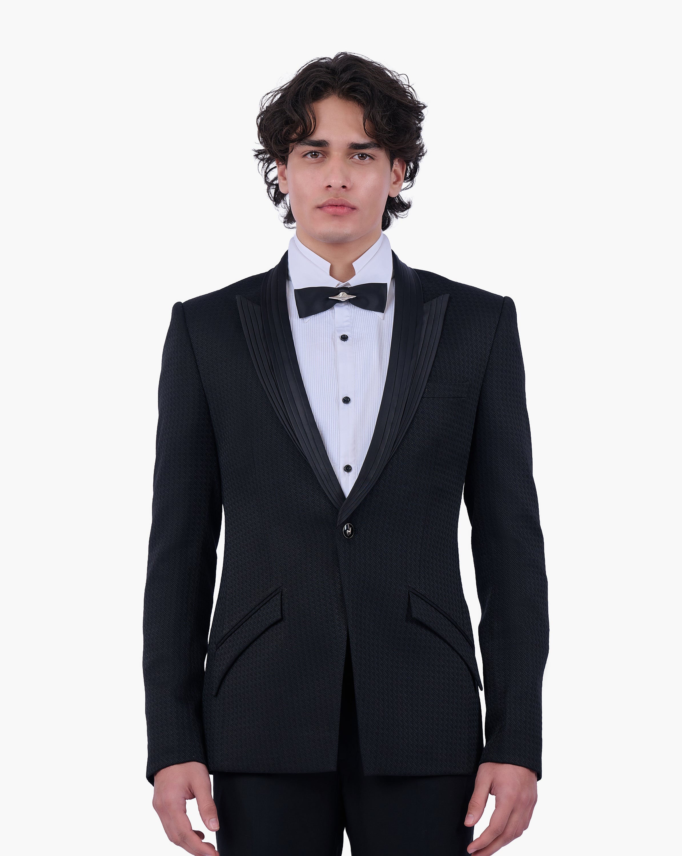 Tonal Geometric Jacquard Tuxedo