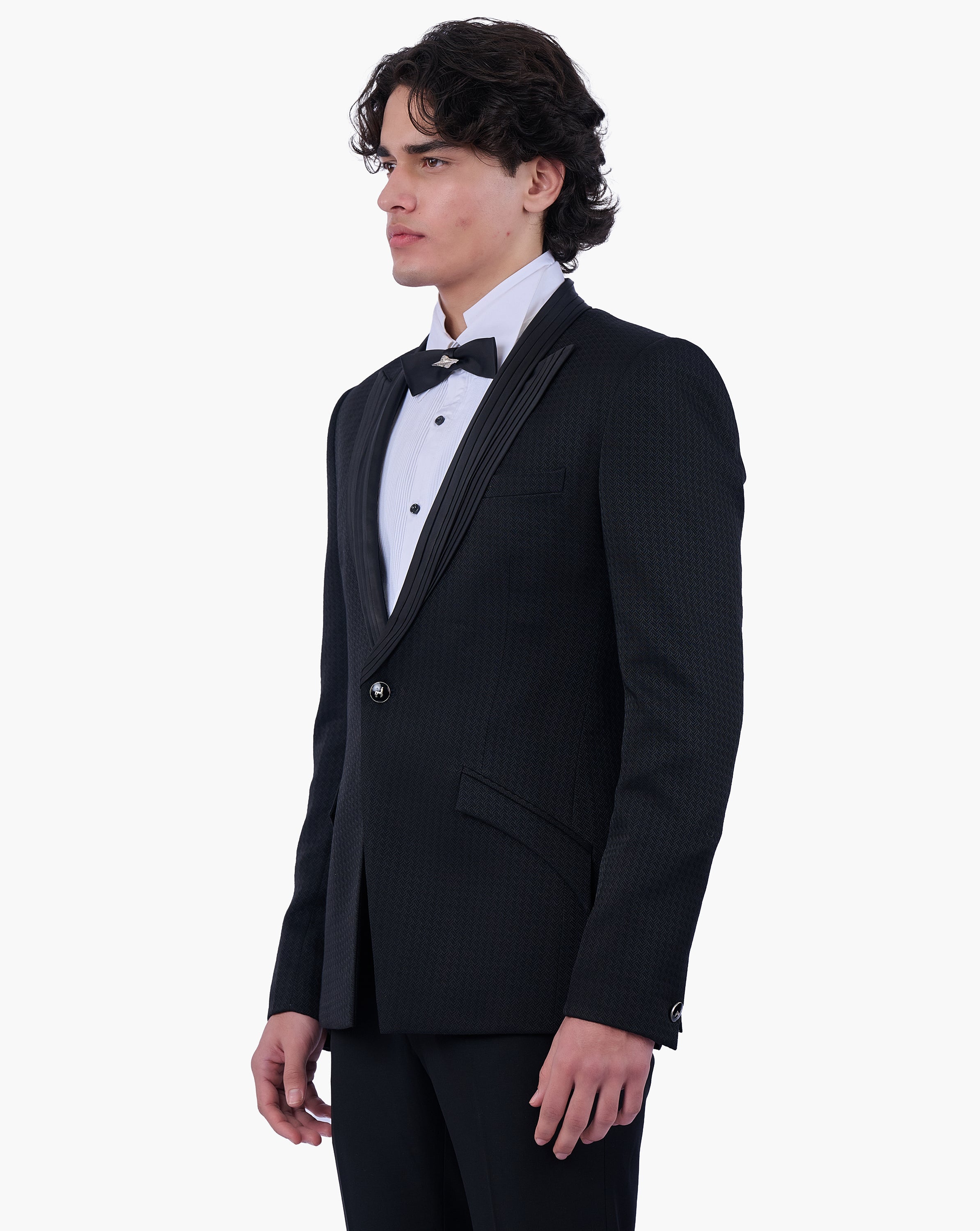 Tonal Geometric Jacquard Tuxedo