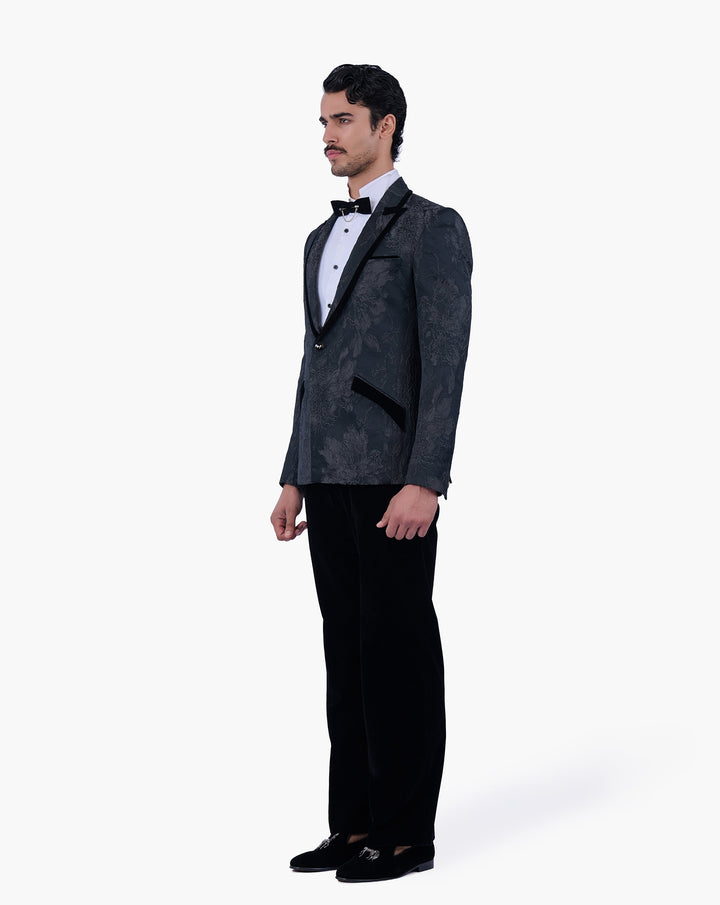 Floral Textured Brocade Tuxedo