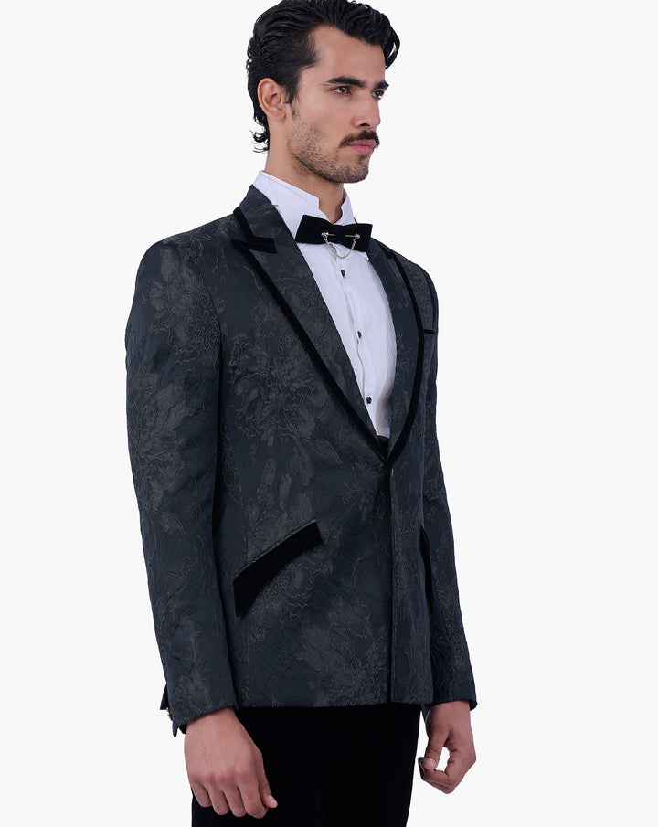 Floral Textured Brocade Tuxedo