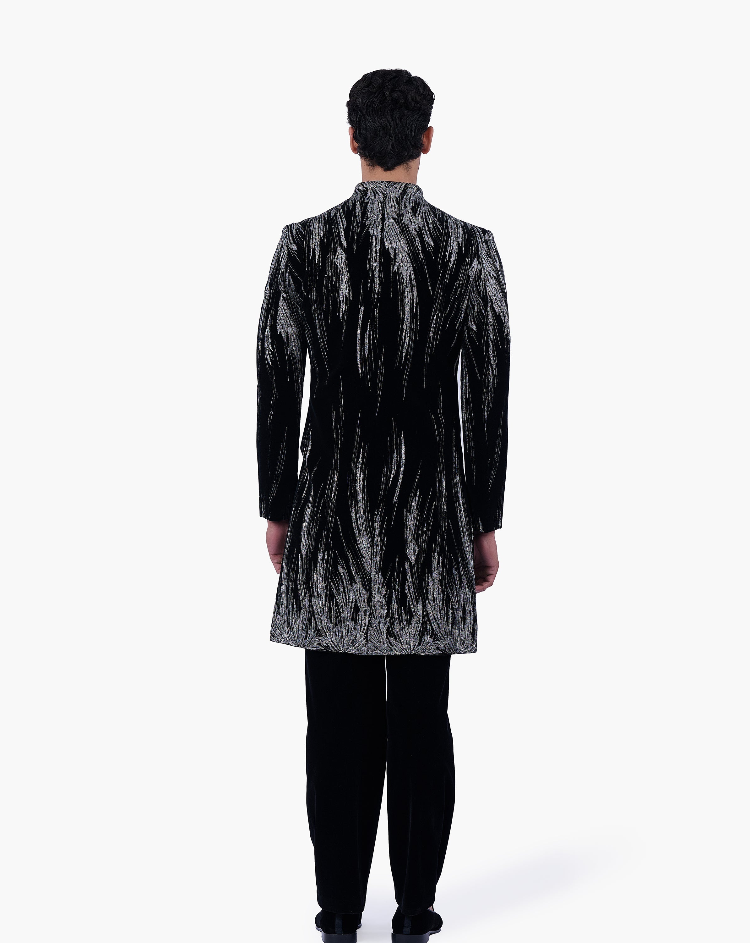 Black Velvet Celestial Wing Sherwani