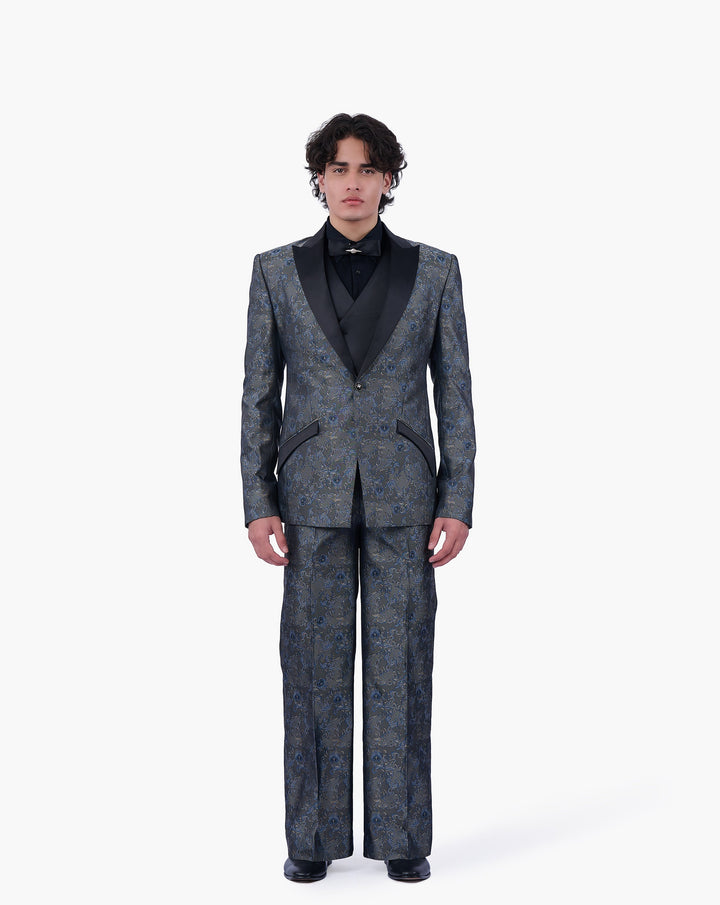 Metallic Paisley Jacquard Trousers