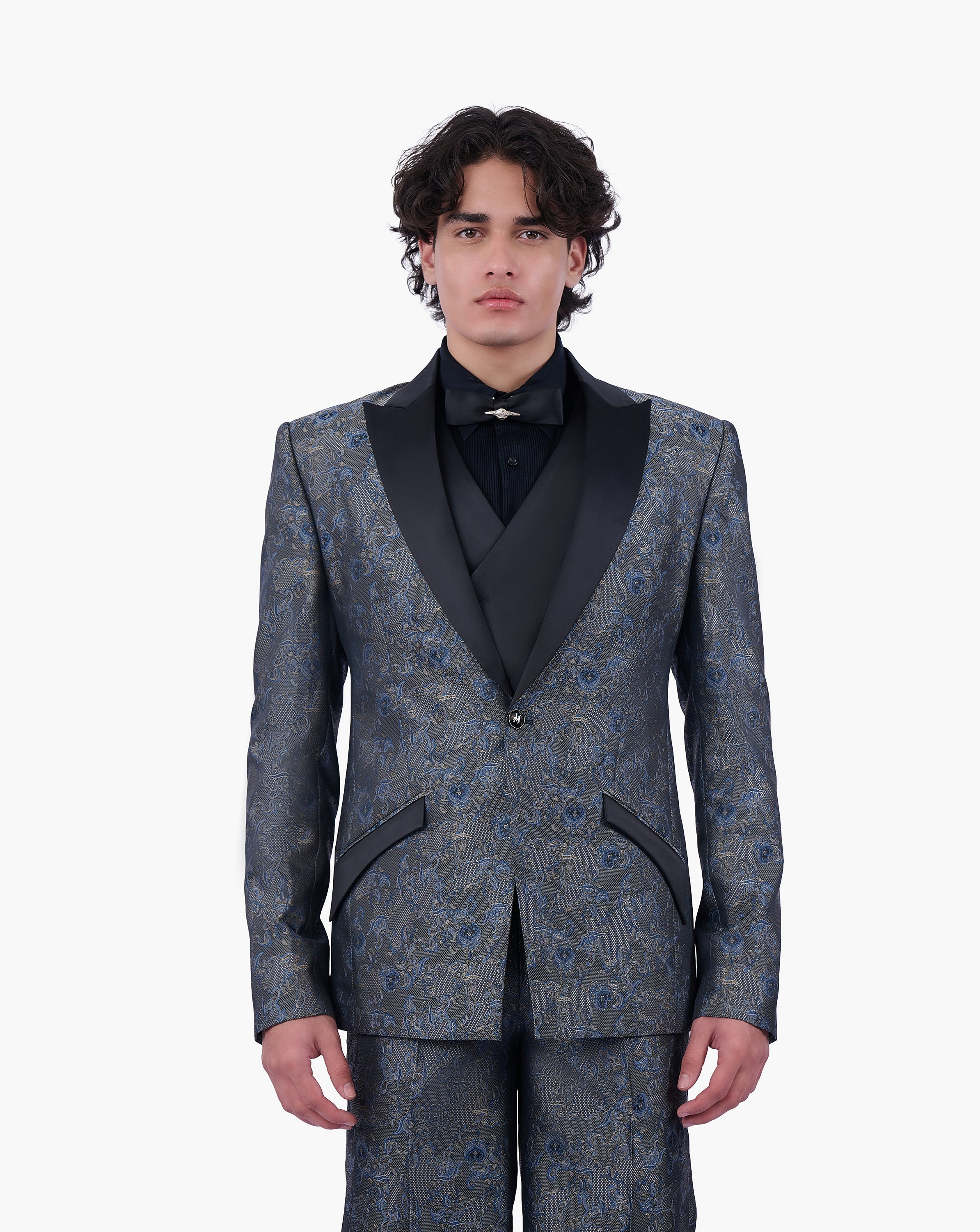 Metallic Paisley Jacquard Trousers