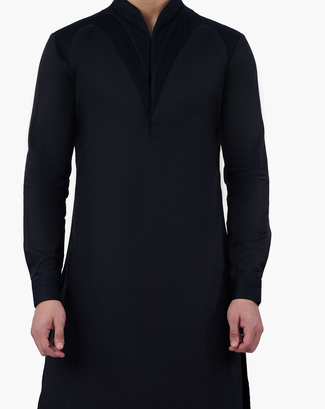 Noir Pintuck Trousers