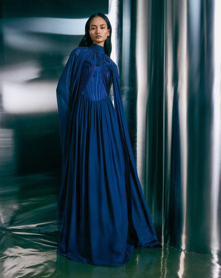 Midnight Sculpted Gown