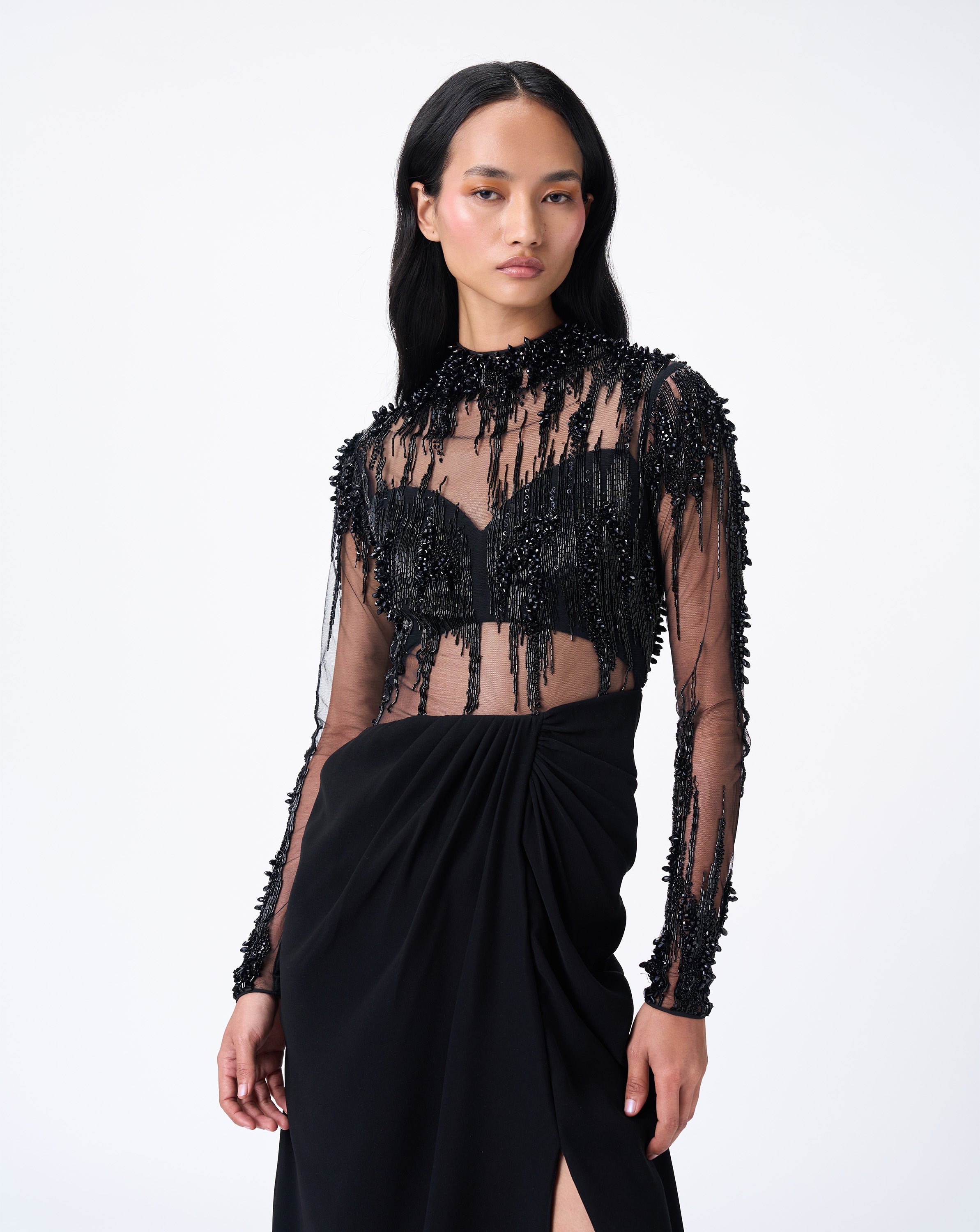 Lightfall Encrusted Crystal Bodysuit