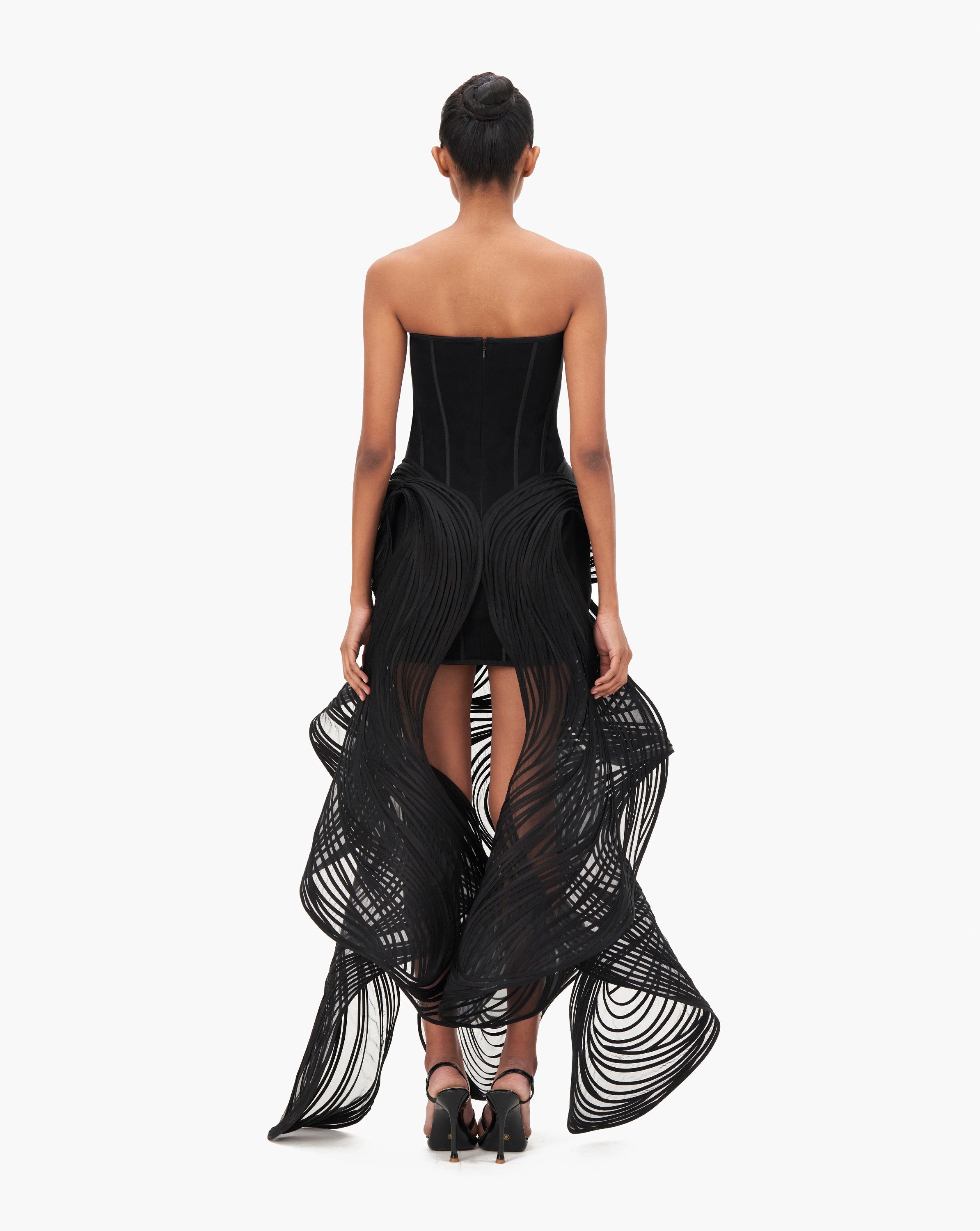 The Noir Sculpt Hem Gown