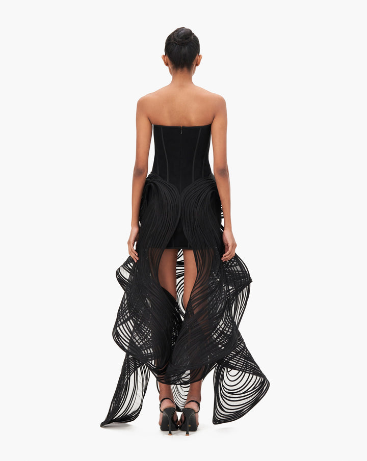 The Noir Sculpt Hem Gown