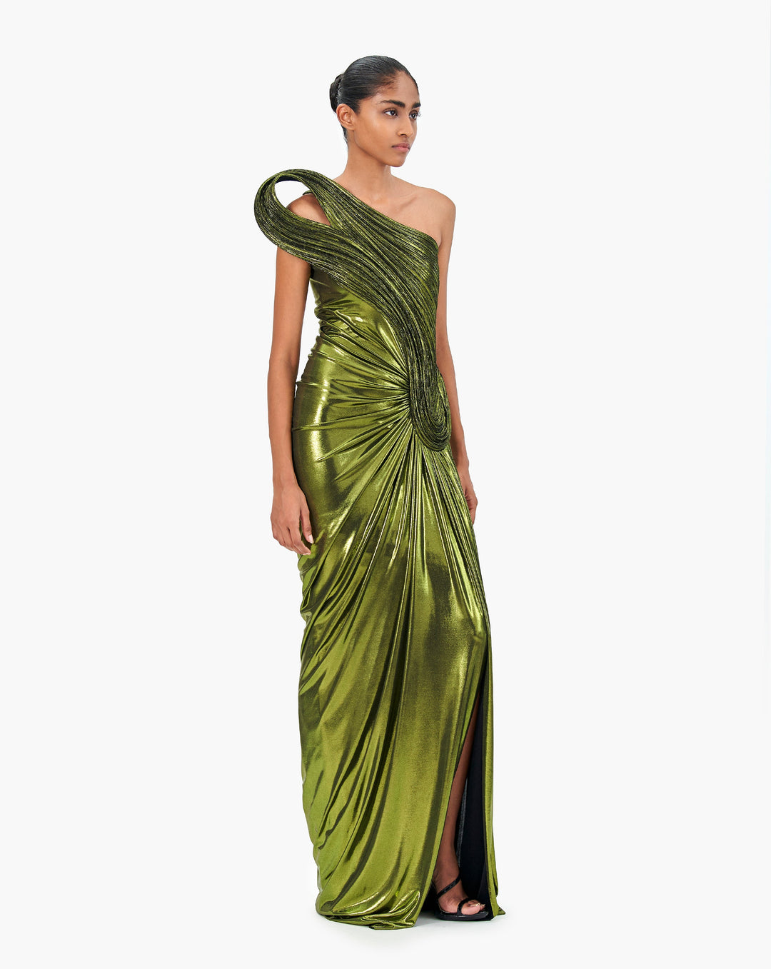 The Infinite Sculpted Shoulder Draped Gown