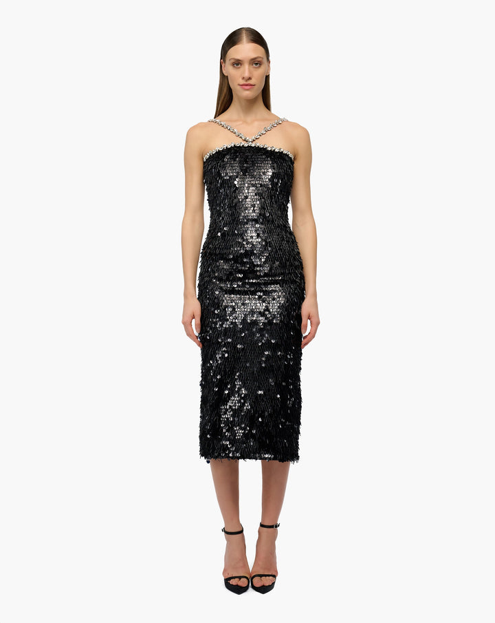 Crystal Fringe Midi