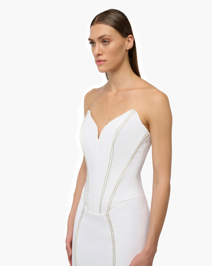 Petal Corset Midi Dress