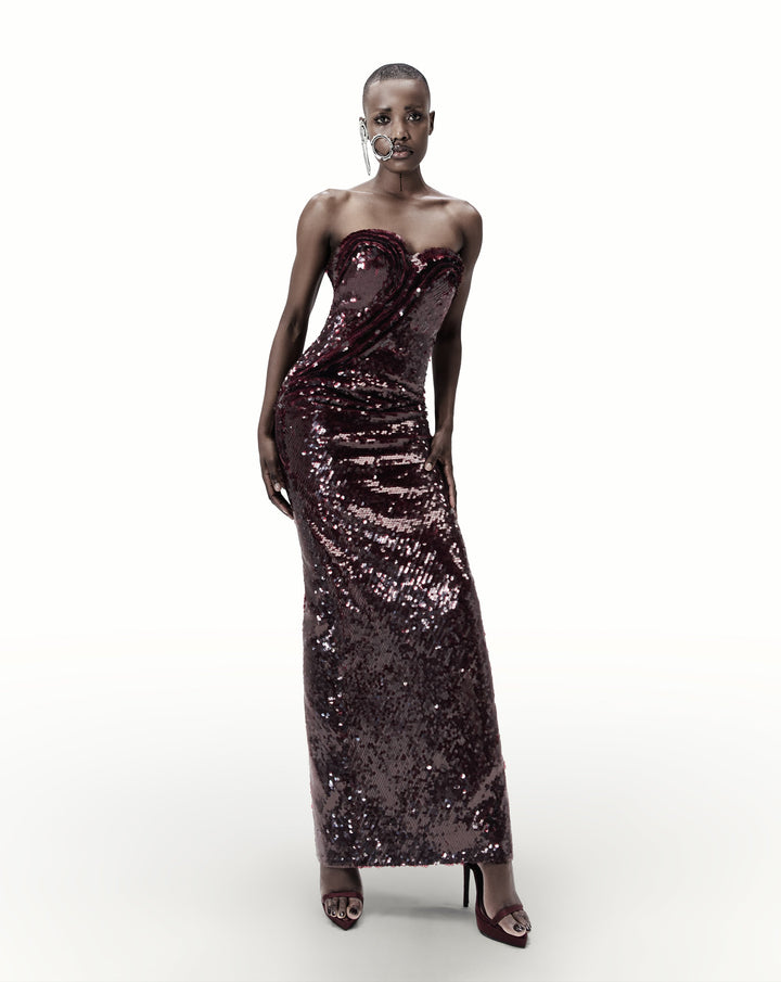 The Sequin Sculpted Column Gown