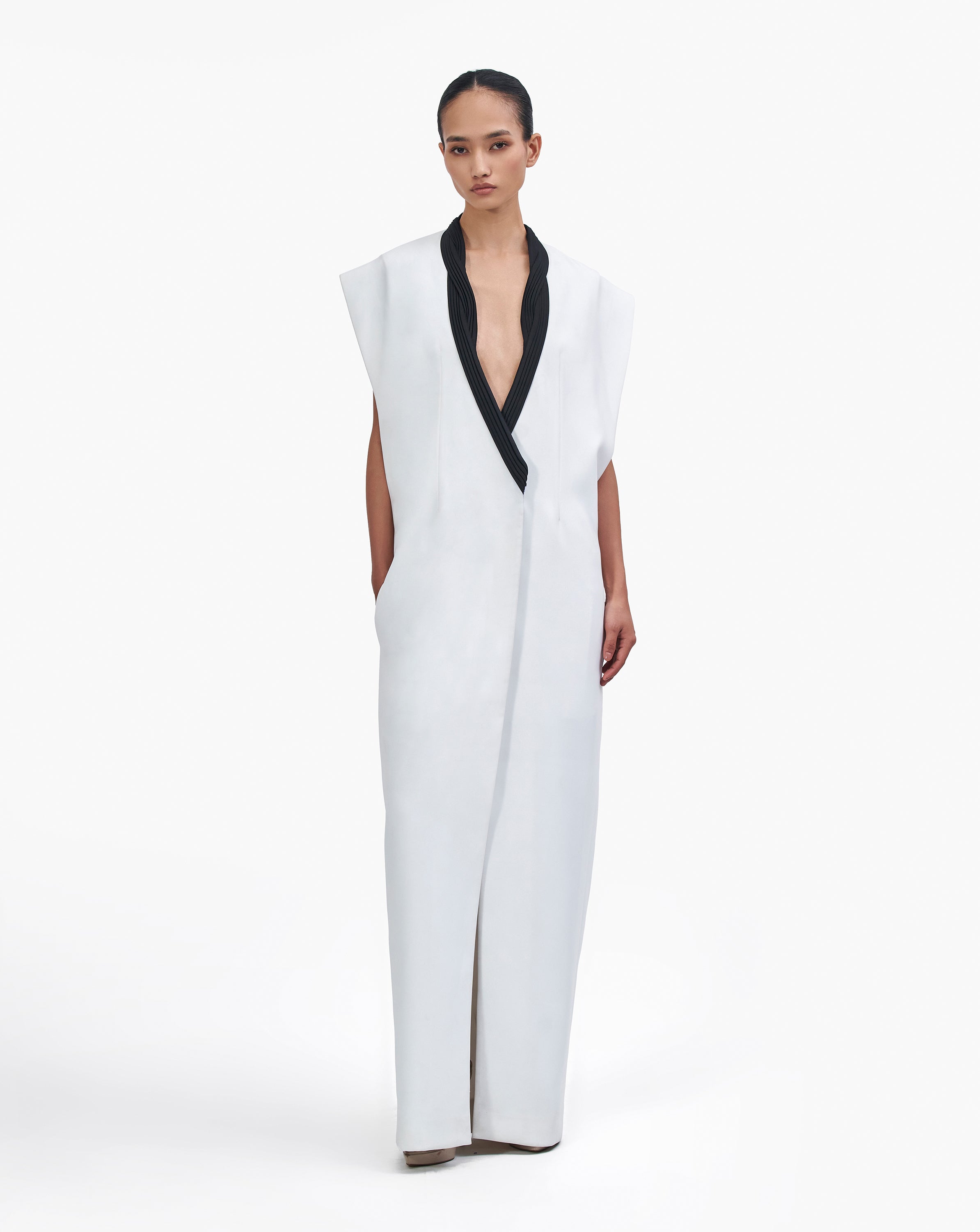 The White Oversized Tuxedo Dress