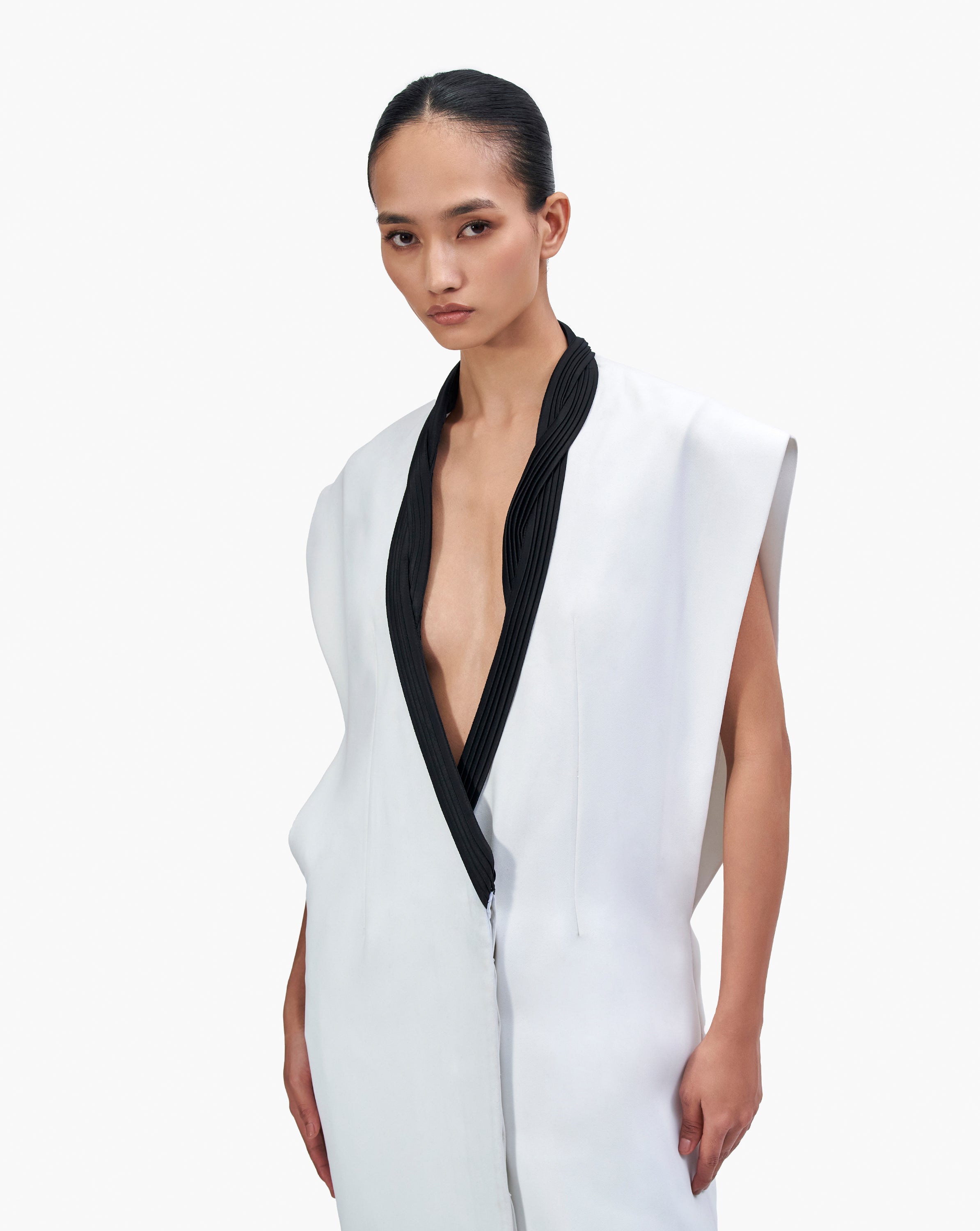 The White Oversized Tuxedo Dress