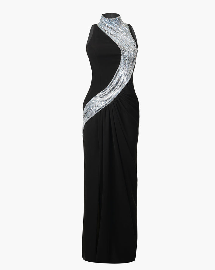 Wave Embroidered Gown