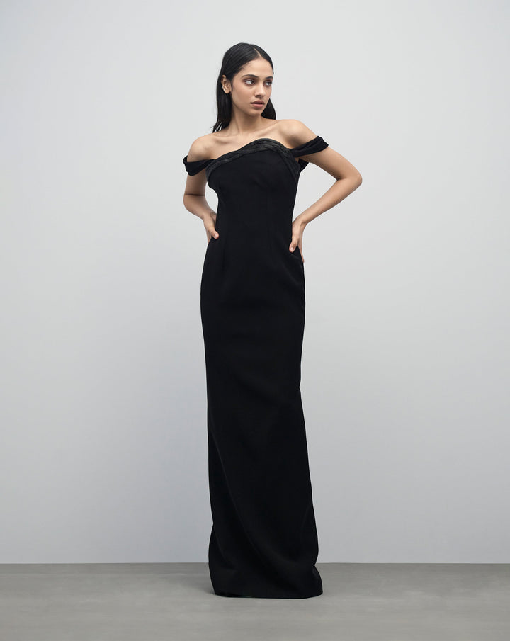 Noir Column Gown