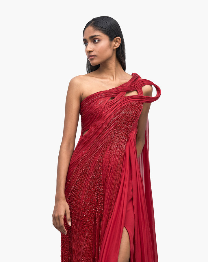 The Sculpted Drape Saree Gown