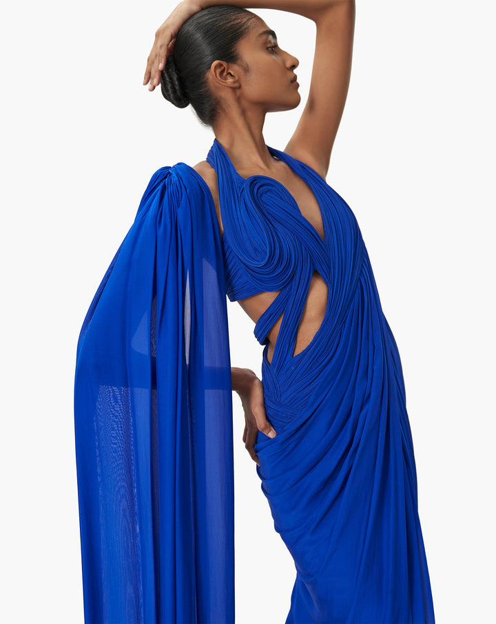 The Celestial Tide Saree Gown