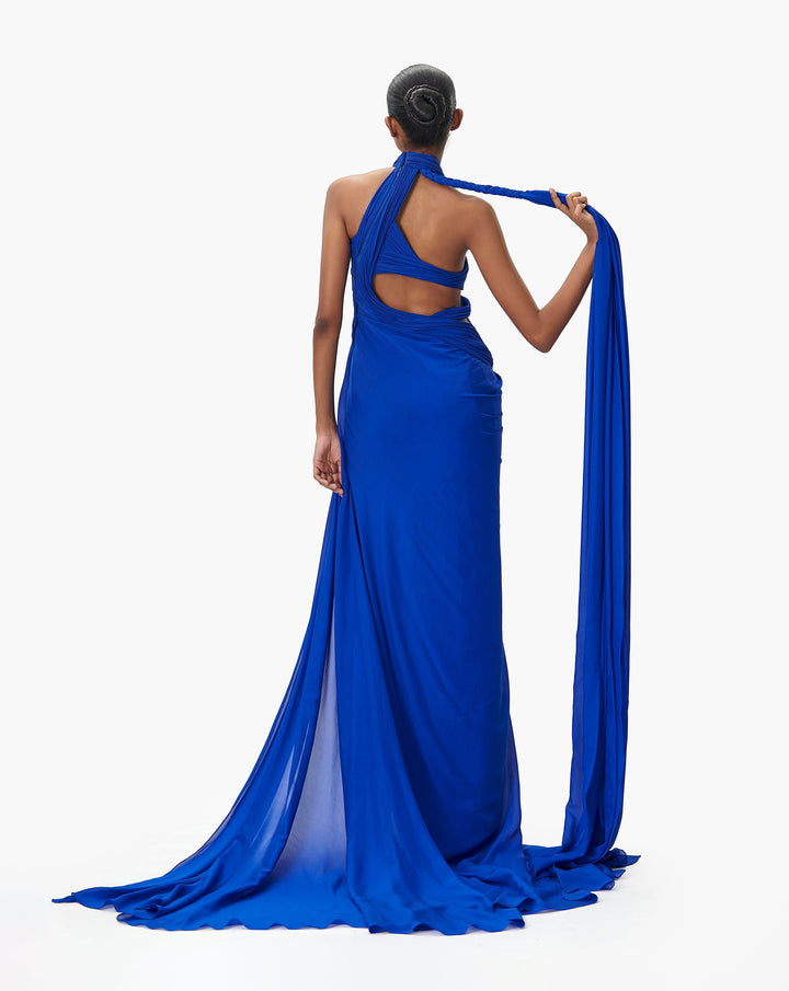 The Celestial Tide Saree Gown