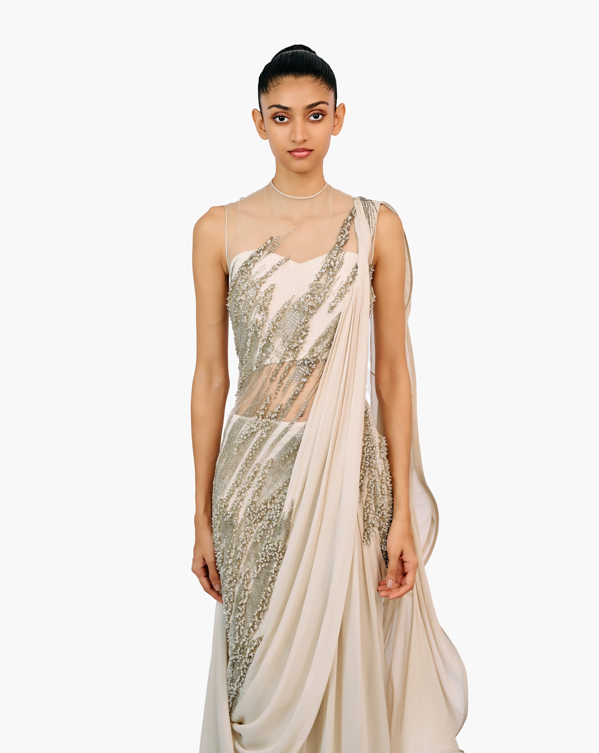 The Atherion Ruffle Saree Gown