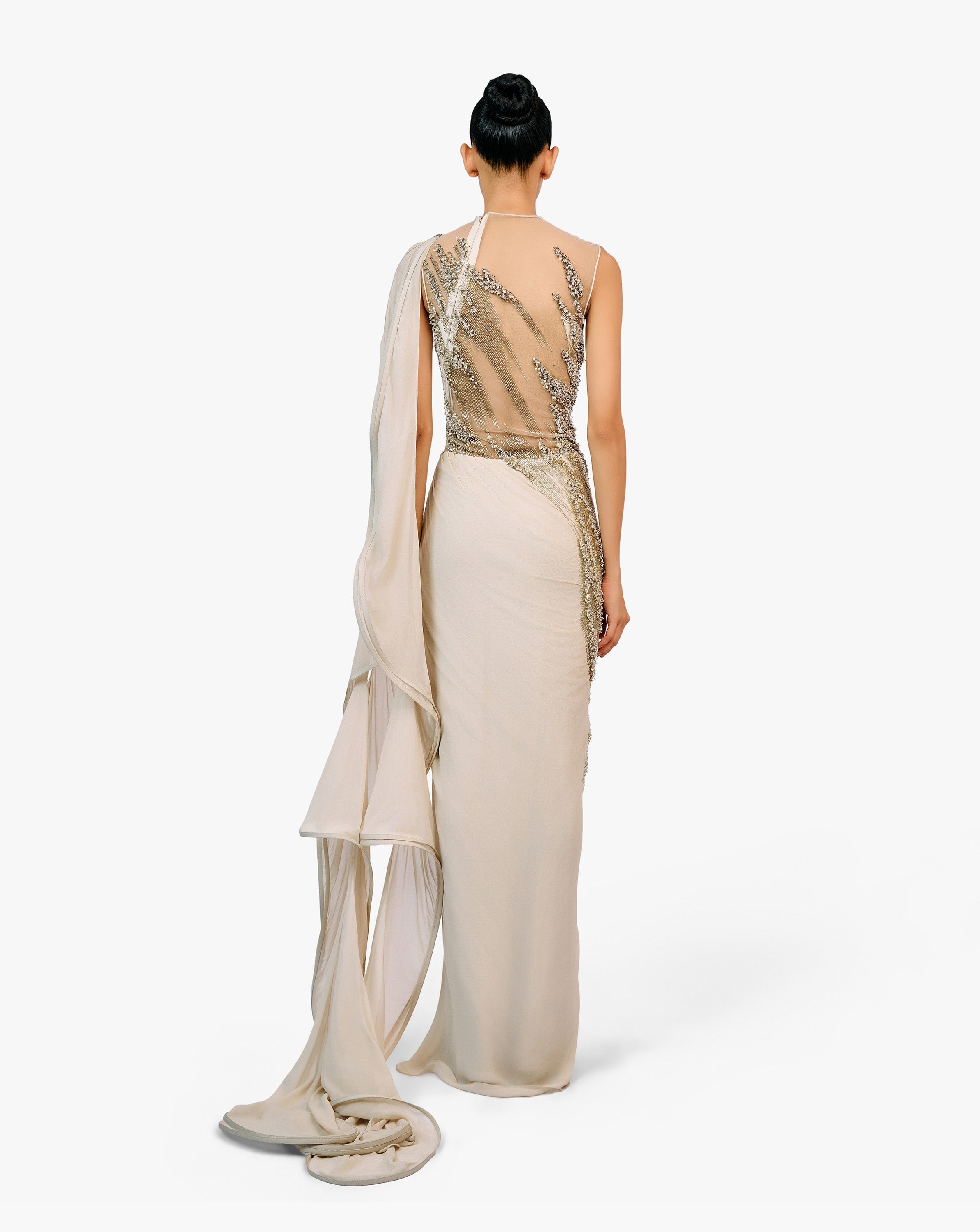 The Atherion Ruffle Saree Gown