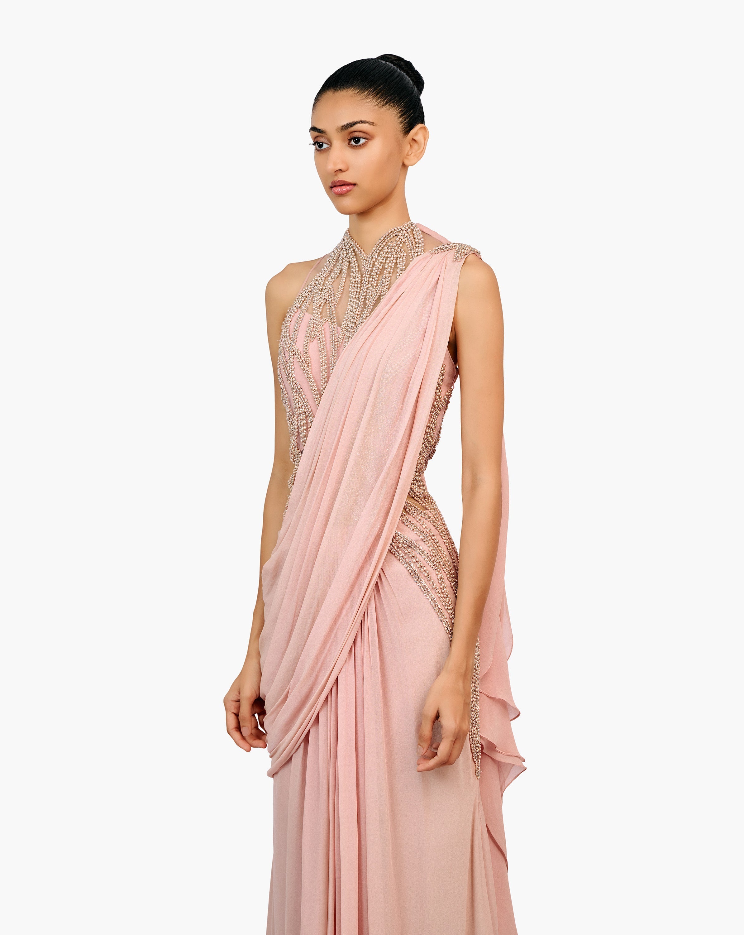The Anatomical Pearl Saree Gown