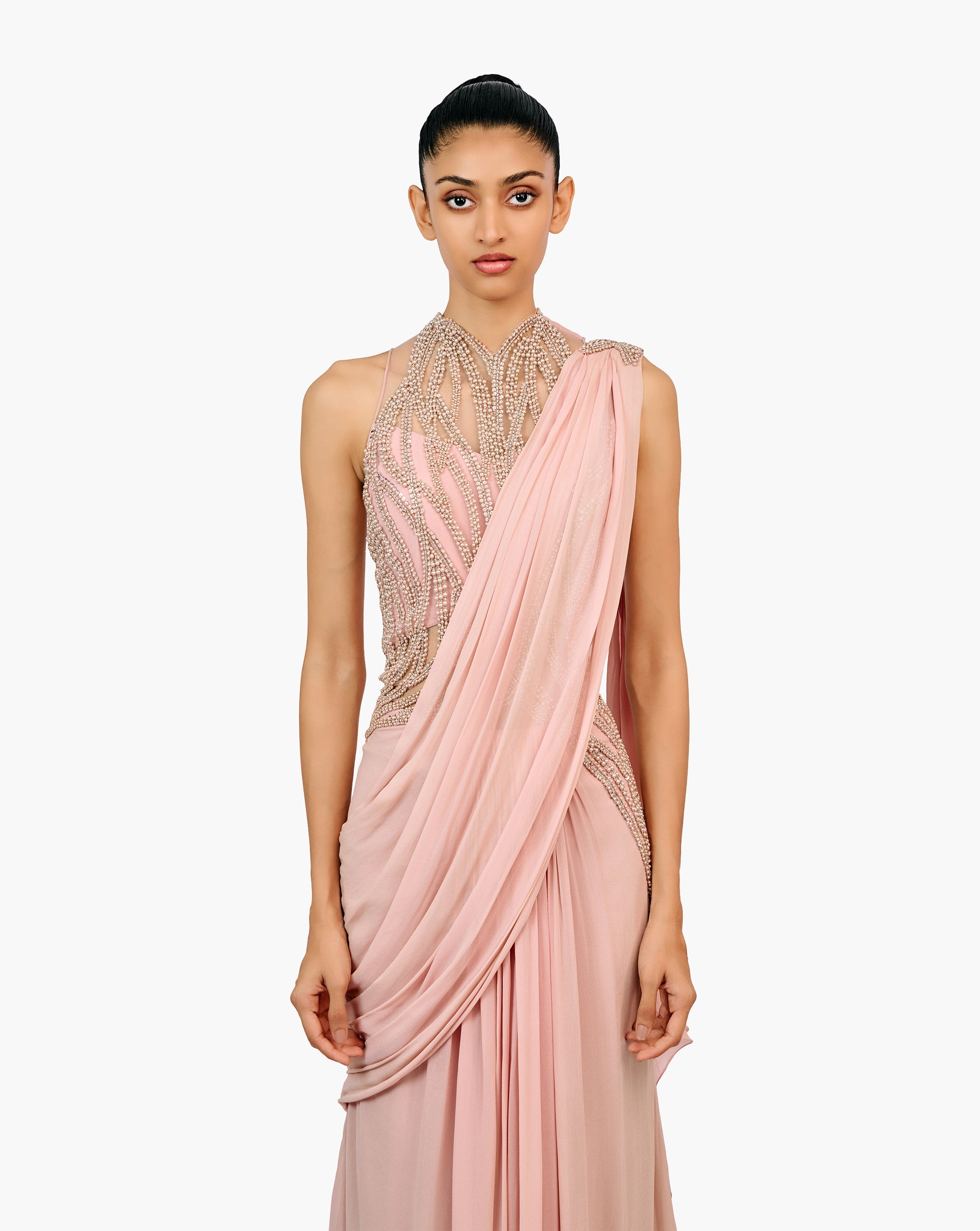 The Anatomical Pearl Saree Gown