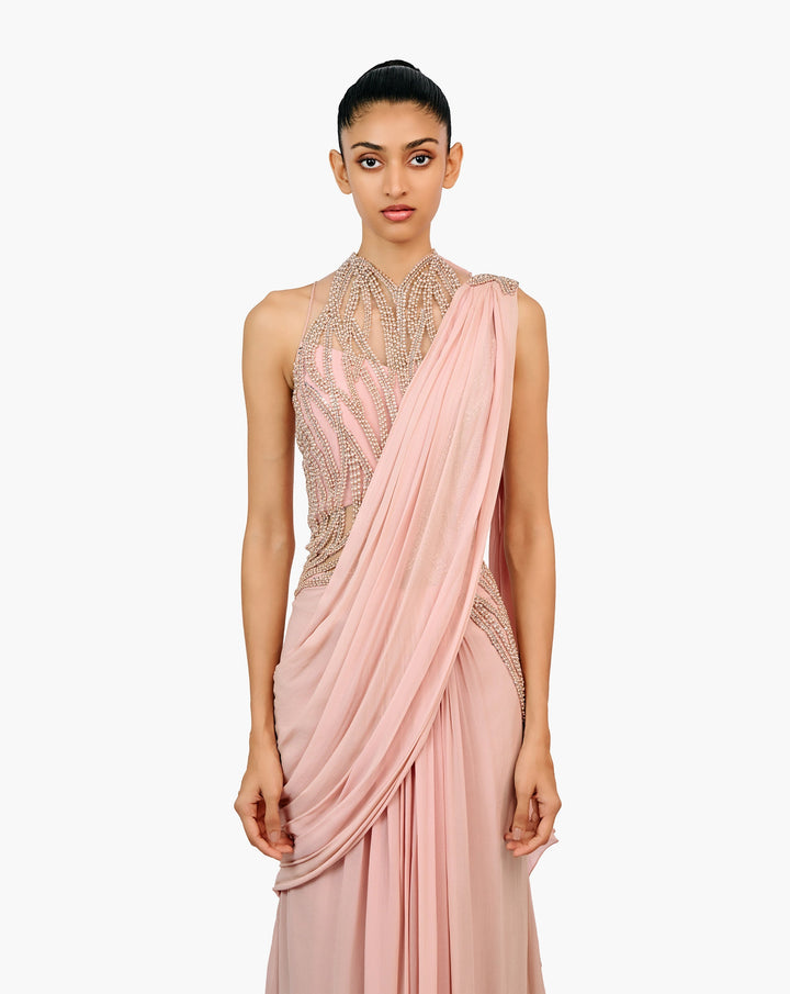 The Anatomical Pearl Saree Gown