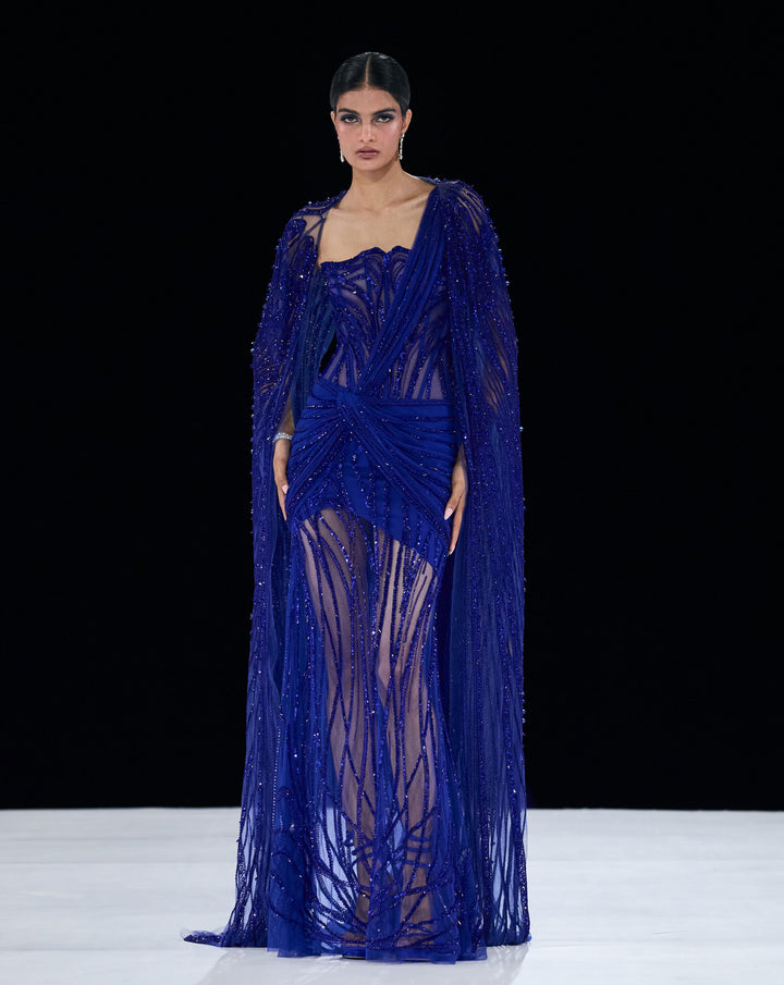 Electric Axis Saree Gown