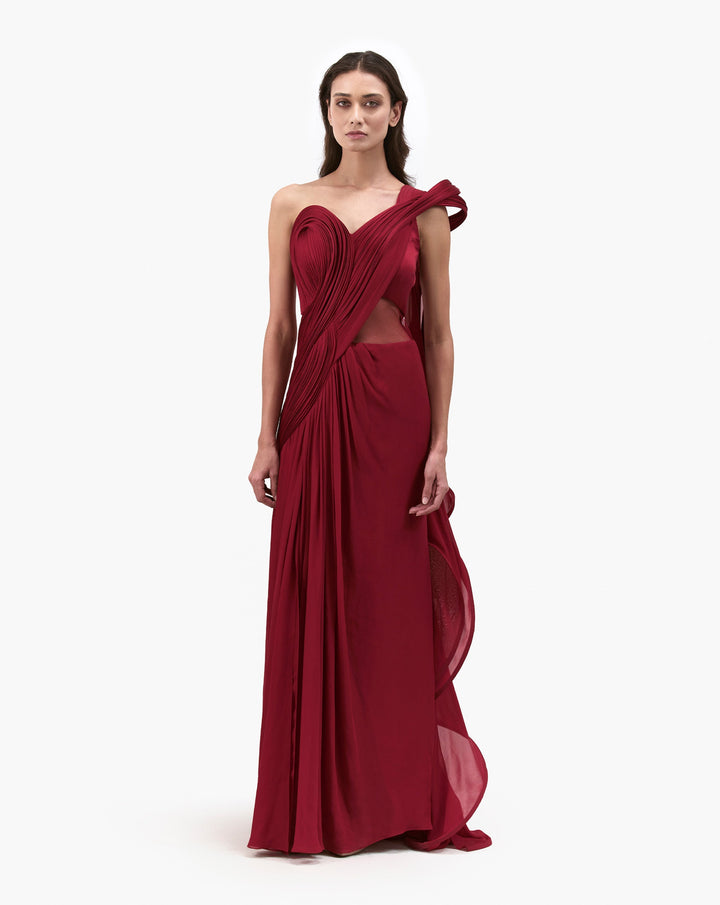 The  Corset Drape Saree Gown