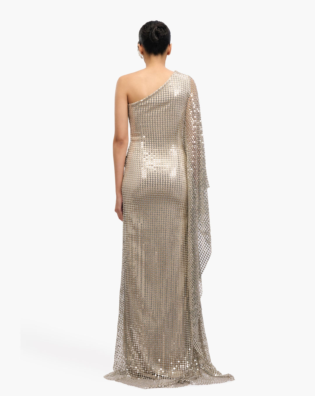 Astral One-Shoulder Sequin Gown