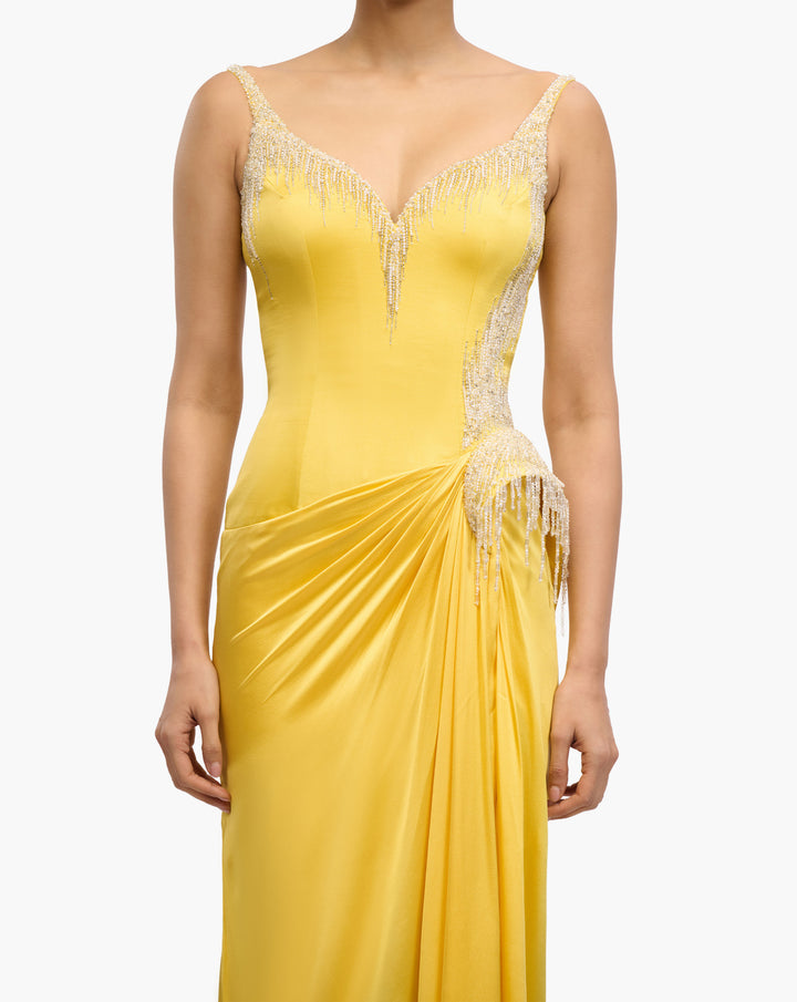 Solar Cast Peplum Gown
