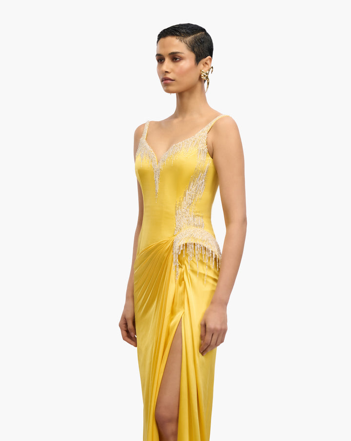 Solar Cast Peplum Gown