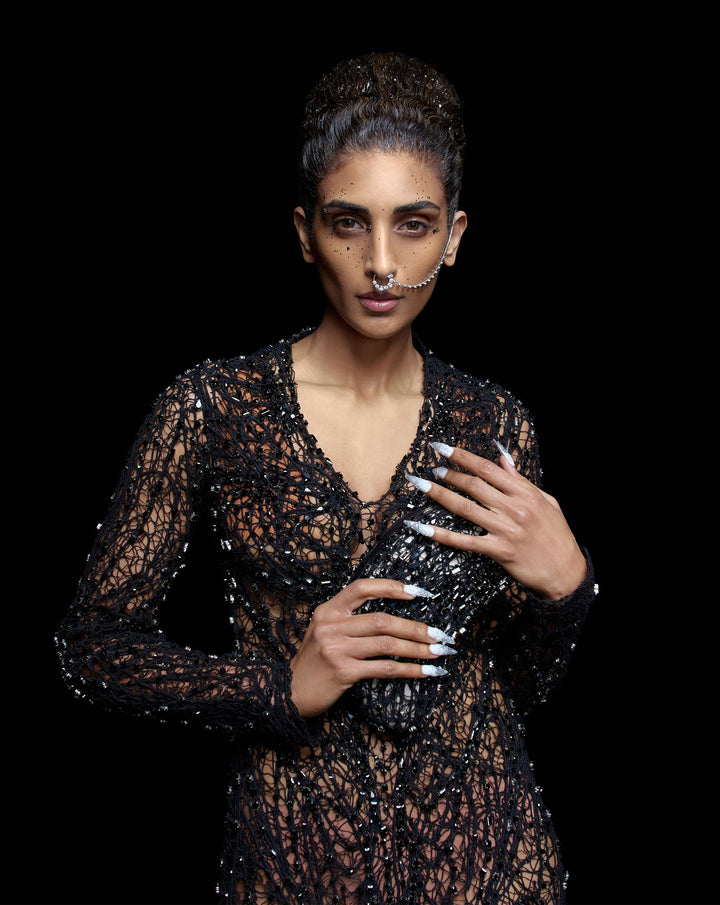 The Noir Web Crystal Gown
