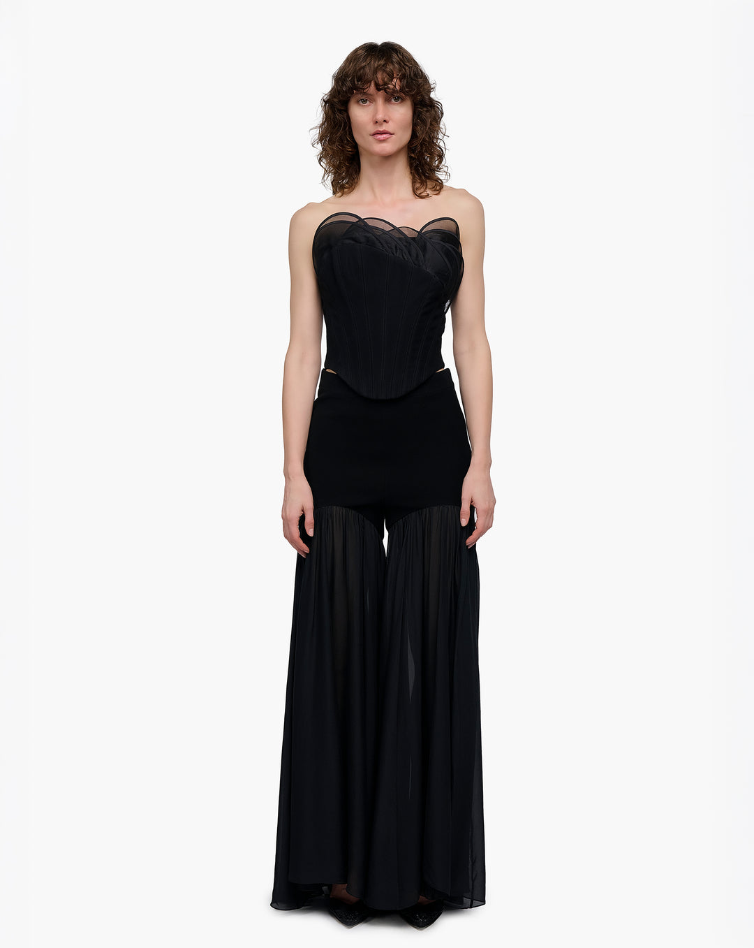 Onyx Ruffle Corset Top