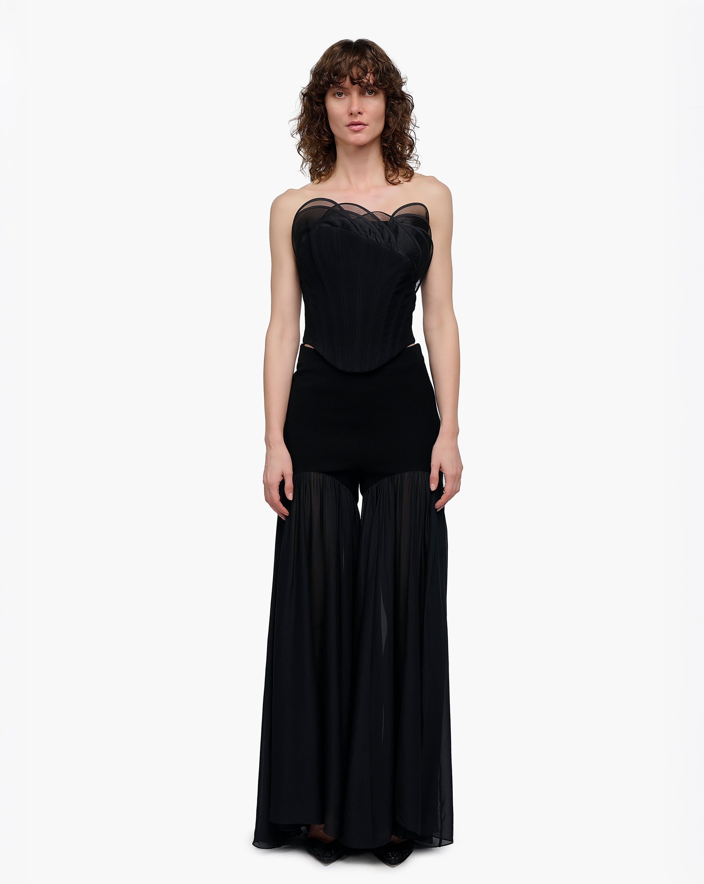 Onyx Ruffle Corset Top